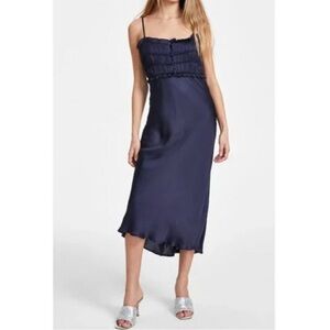 Astr Navy Midi Dress